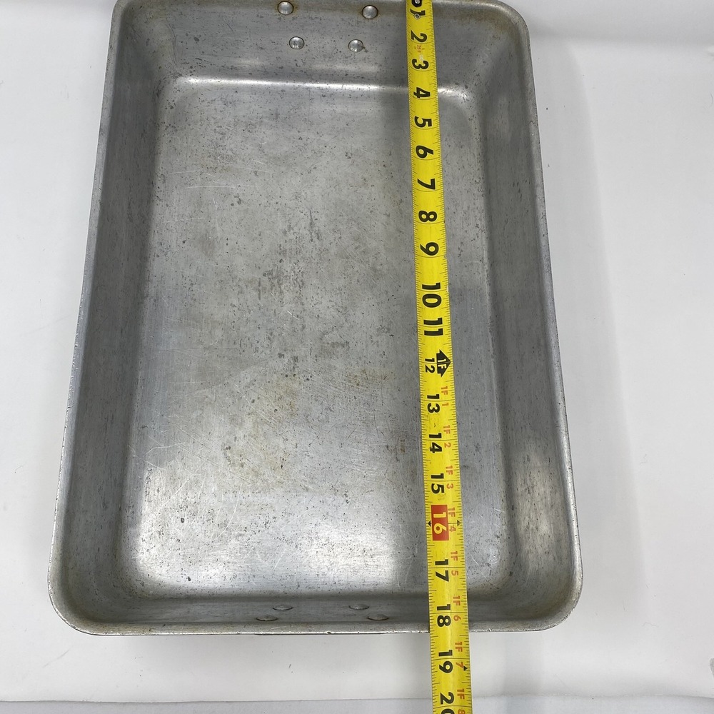 Vtg National Sanitation Foundation NSF Commercial Aluminum Cookware 18x12x3.5" - Picture 4 of 9